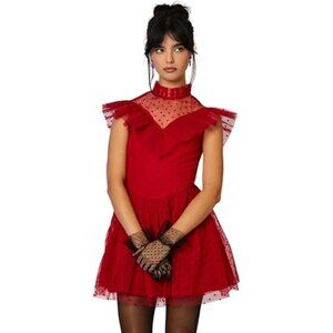 Beetlejuice x Forever 21 Lydia Mini Dress Red Tulle Halloween Costume S